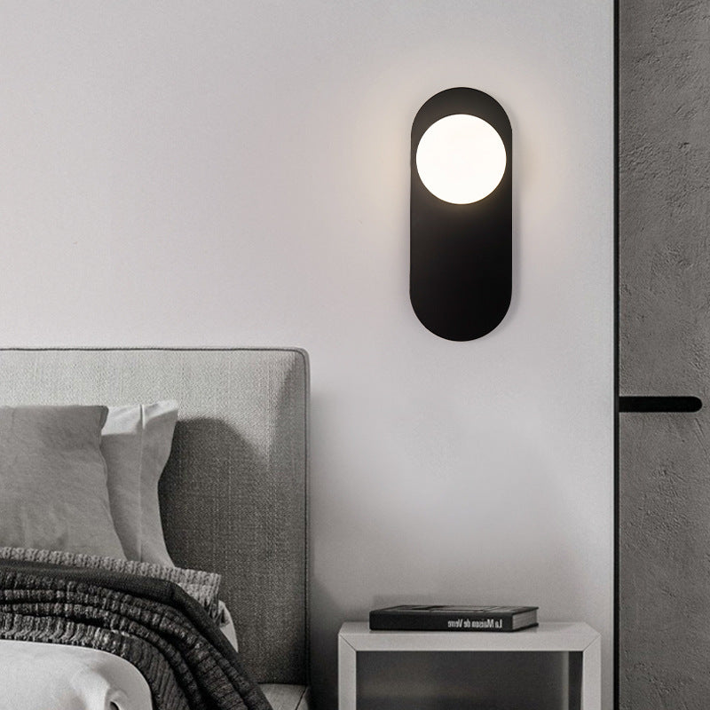 Valentina modern LED-vägglampa i svart/guld och glas – sovrum/vardagsrum
