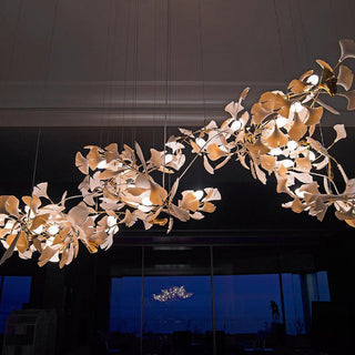 Olivia Design Ginkgo Blad Metall Keramisk LED Ljuskrona Vardagsrum Sovrum