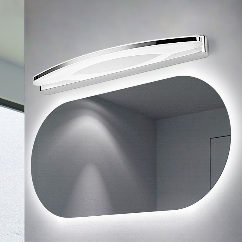 Arisha minimalistisk oval vägglampa, krom, sovrum/badrum