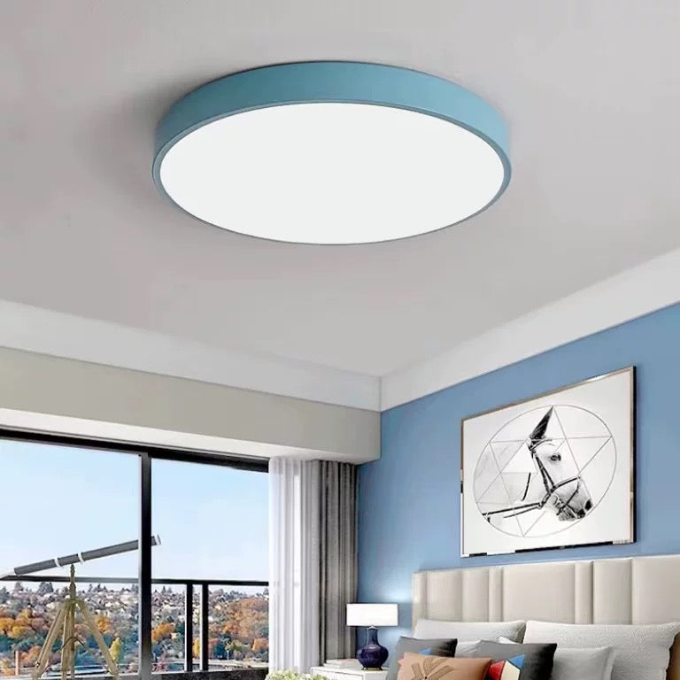 Valentina Ceiling Light Rond Flush Mount, Yellow/Blue/Green/Pink/Grey, Bedroom
