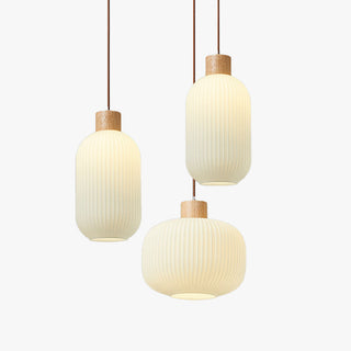 Ozawa Modern Vit Pendellampa Glas LED Trä Vardagsrum/Matsal