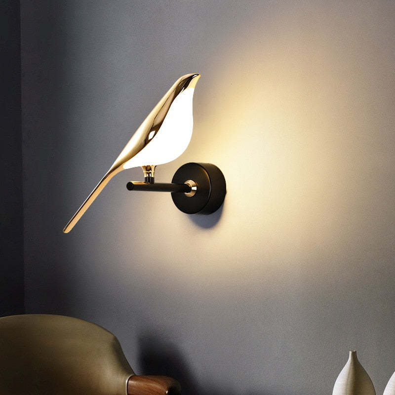 Arisha minimalistisk vägglampa i metall med skata, sovrum