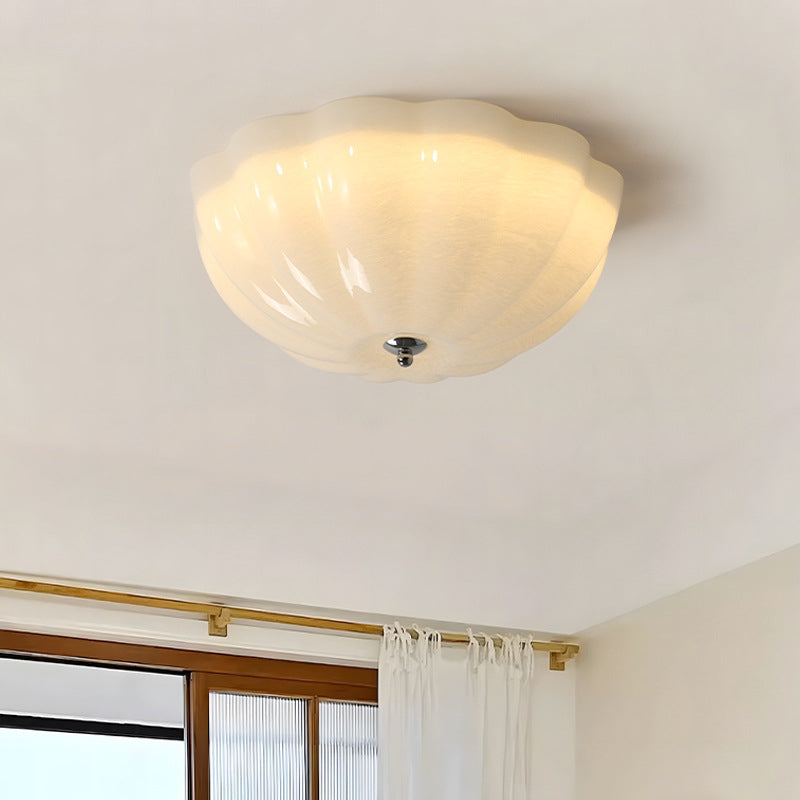 Arisha Moderni suloisen muotoilun LED-pinta-asennettava kattovalaisin, valkoinen, makuuhuone