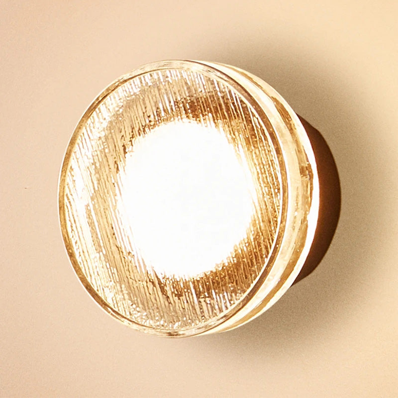Ray modern miniutomhusvägglampa med bubblor i metall/glas, transparent