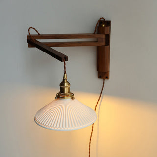 Ozawa Vintage Design Trä/Metall LED Vägglampa Vardagsrum Sovrum