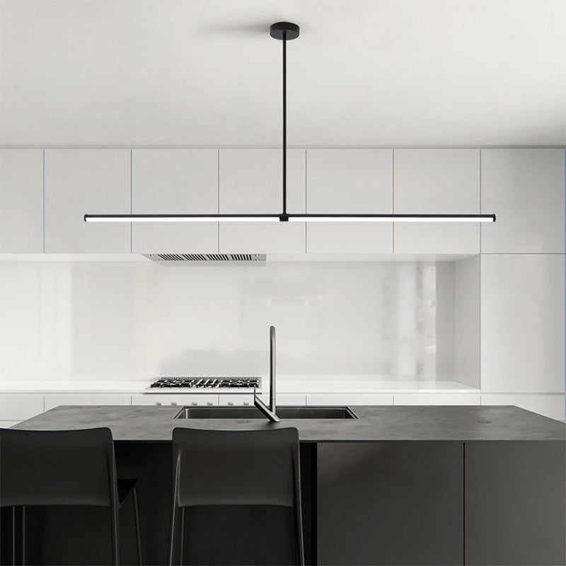 Arisha minimalistisk pendellampe, sort, moderne LED, spisestue og kontor