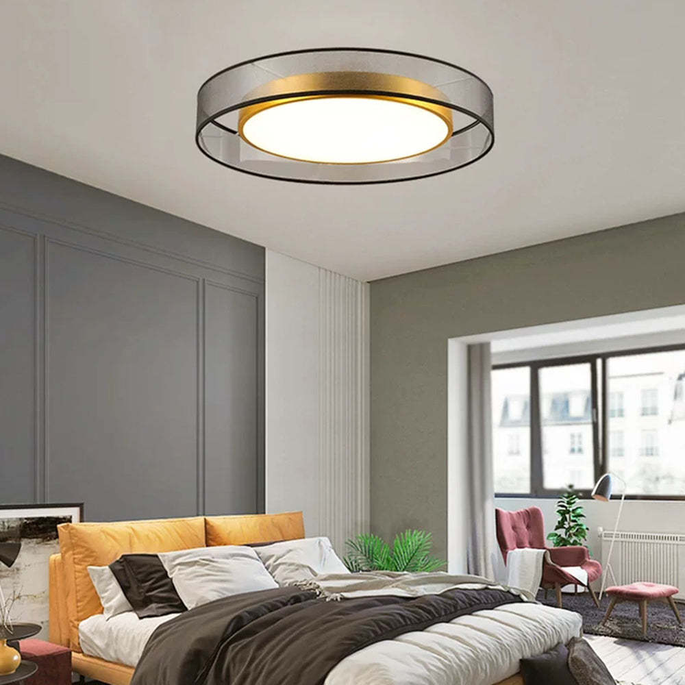 Arisha nordisk modern rund LED-taklampa med utanpåliggande montering, guld/koppar