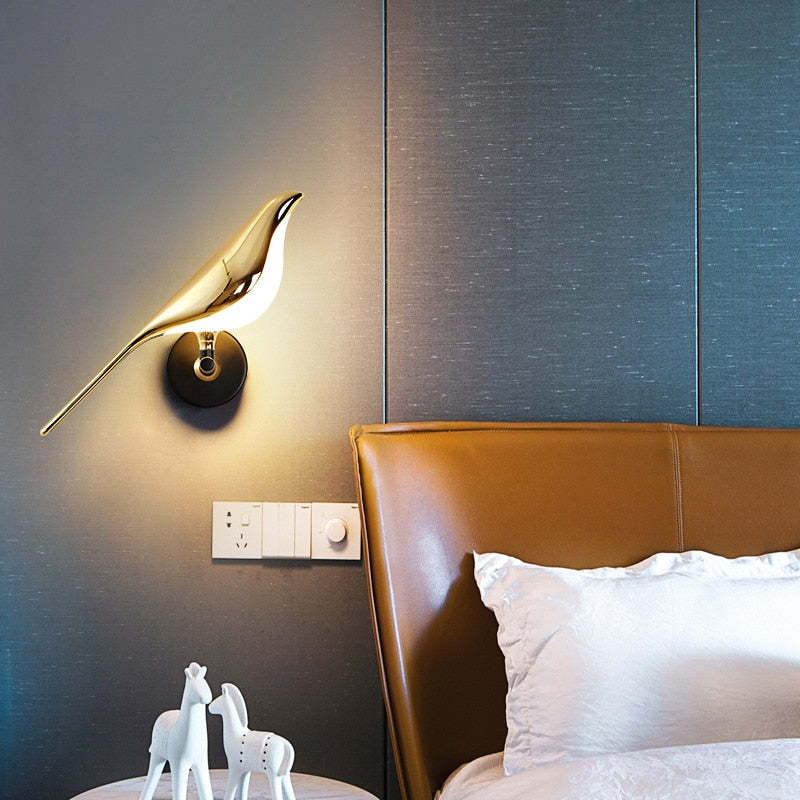 Arisha minimalistisk vägglampa i metall med skata, sovrum
