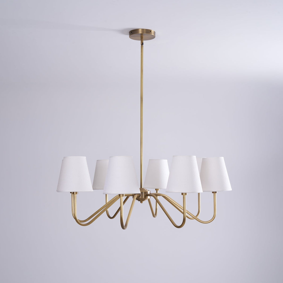 Candeeiro suspenso Viraean vintage industrial em latão e tecido