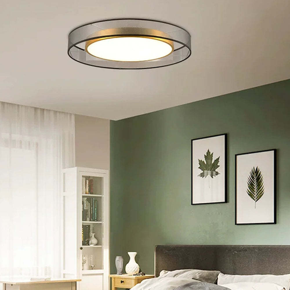 Arisha nordisk modern rund LED-taklampa med utanpåliggande montering, guld/koppar