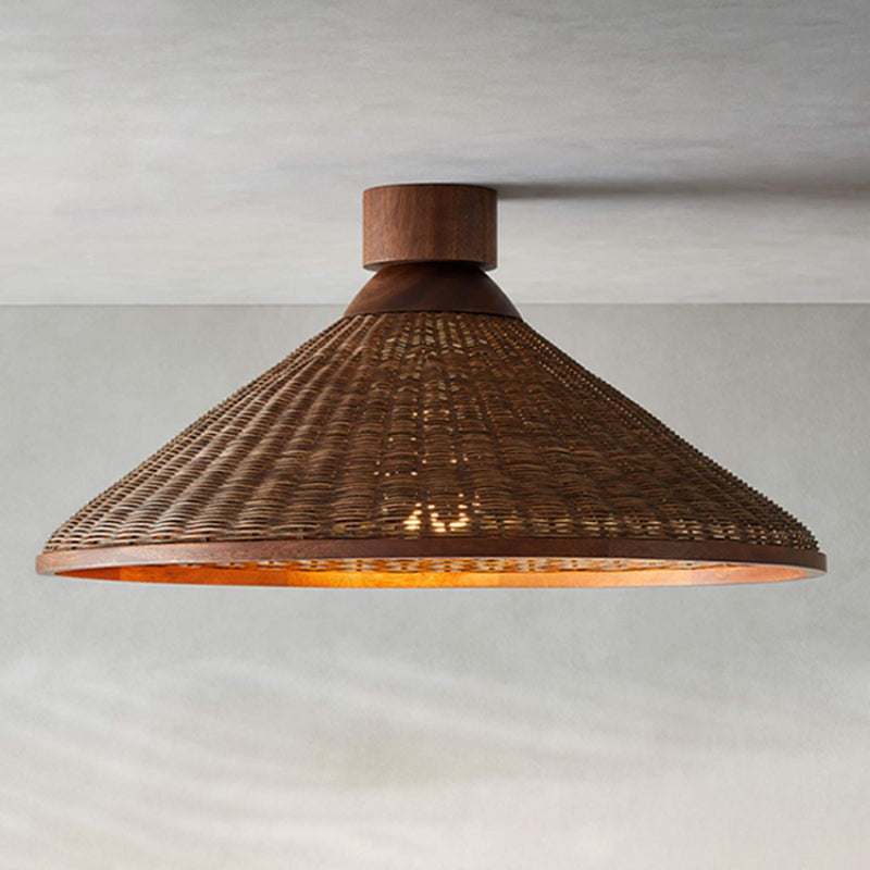 Silva retro LED-pendellampe i rattan, stue/restaurant/hotel