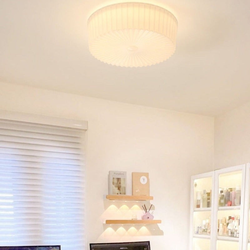 Valentina Modern Cream LED Flush Mount Ceiling Light Glass Study Bedroom