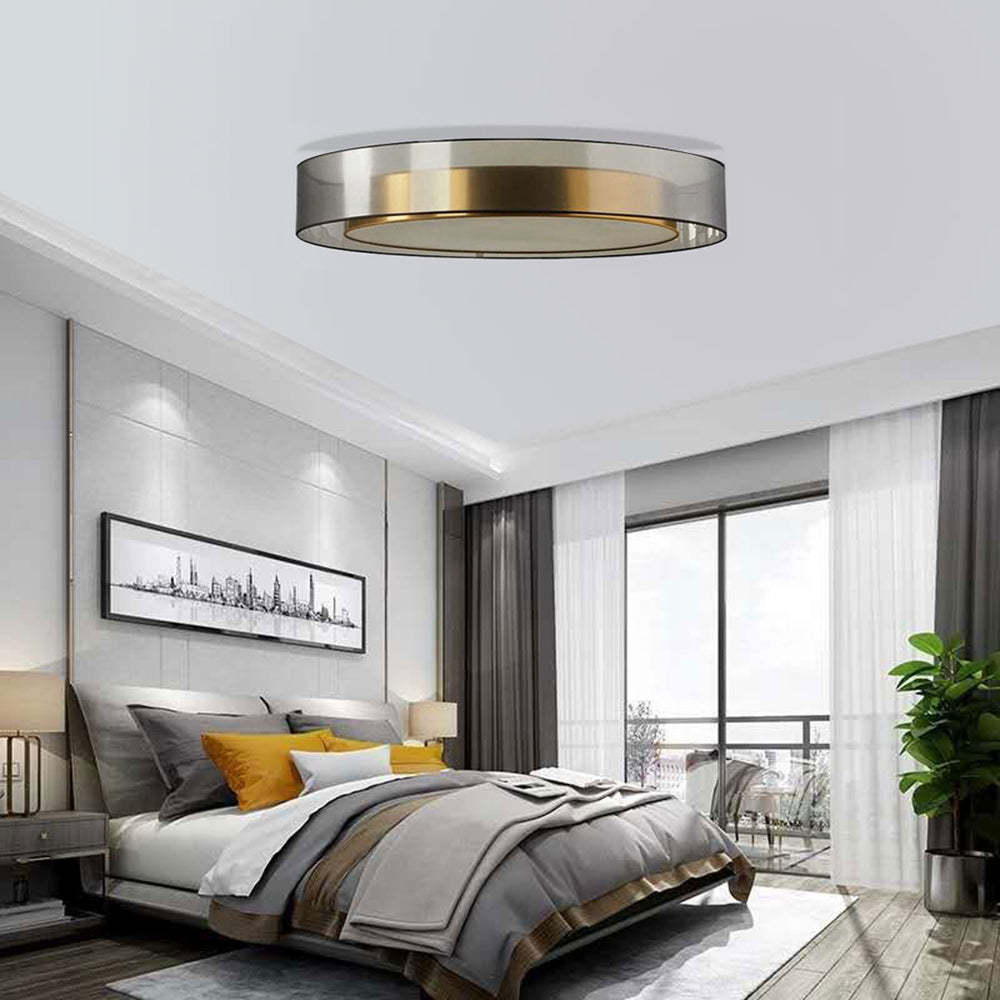 Arisha nordisk modern rund LED-taklampa med utanpåliggande montering, guld/koppar