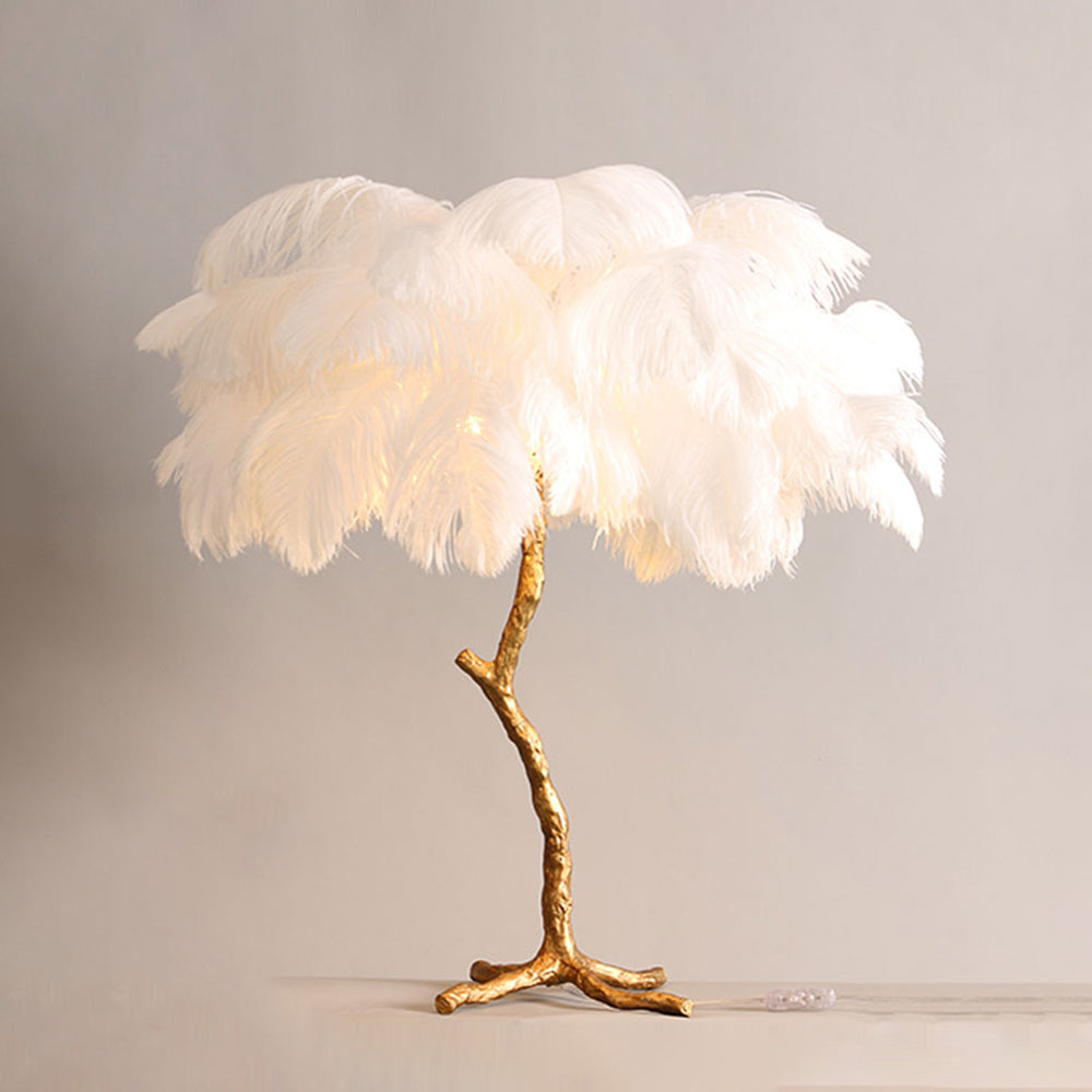 Salenor Nordic Luxury Unique Ostrich Feather Floor Lamp/Table Lamp