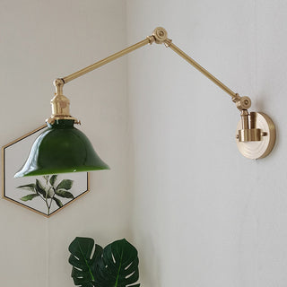 Brady Retro Design Vägglampa Inomhus Metall/Glas Grön/Vit Sovrum