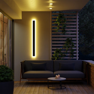 Edge Minimalistisk Linjär Metall LED Vägglampa Trägård Utomhus