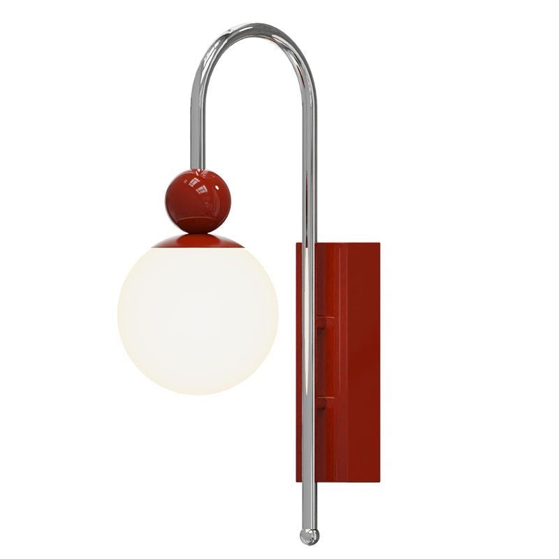 Valentina modern LED-inomhusvägglampa Röd/Kaffebrun Metall/Glas Sovrum