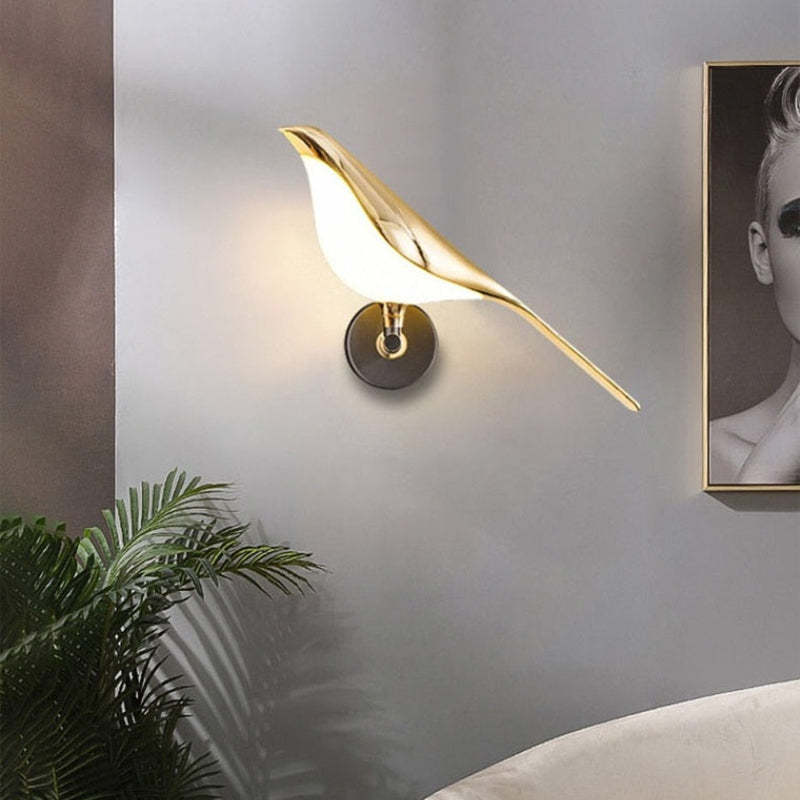 Arisha minimalistisk vägglampa i metall med skata, sovrum