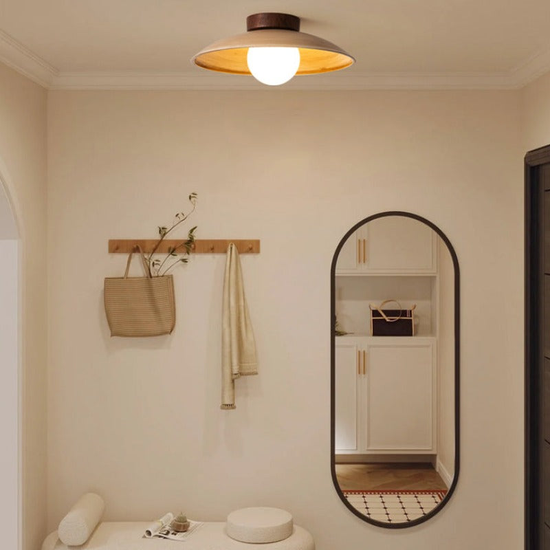 Muto Vintage Flush Mount Ceiling Light Wood/Metal/Glass Bar/Hotel