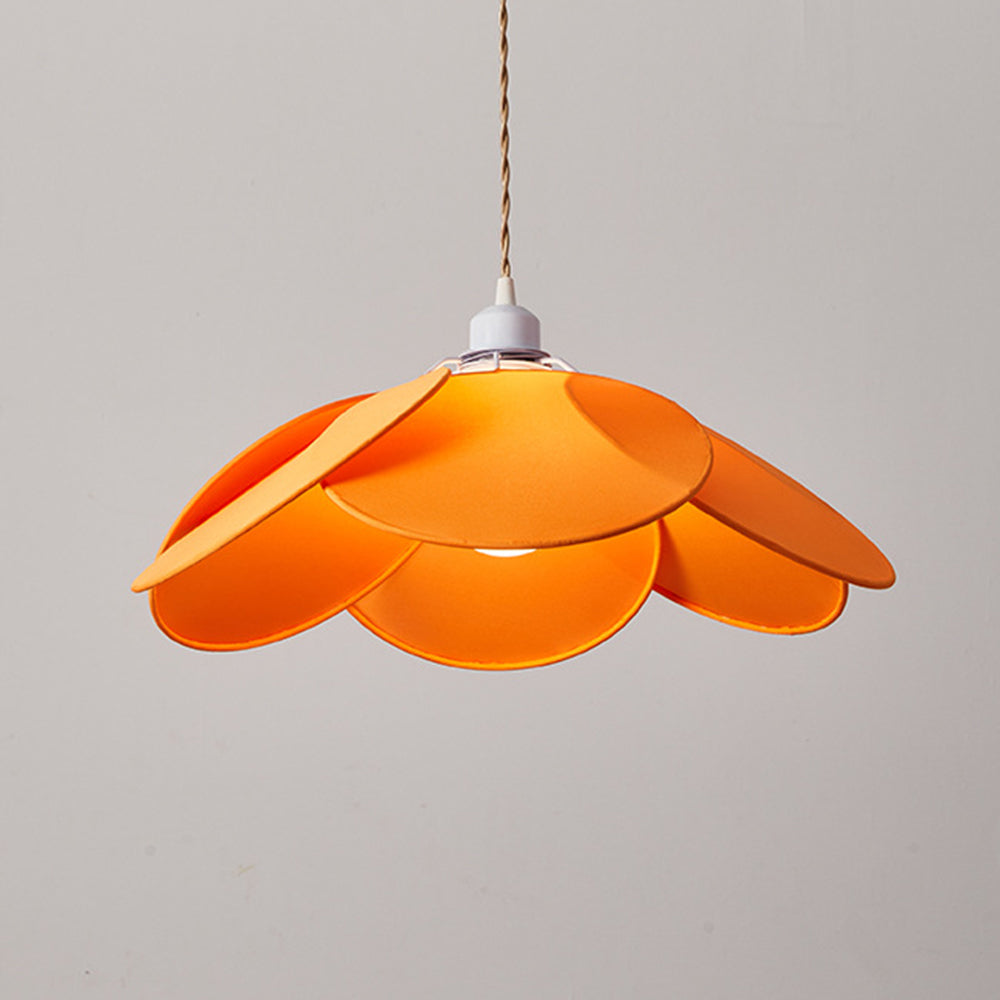 Ritta Minimalist Fabric Flower Pendant Light, Orange/Brown/Beige