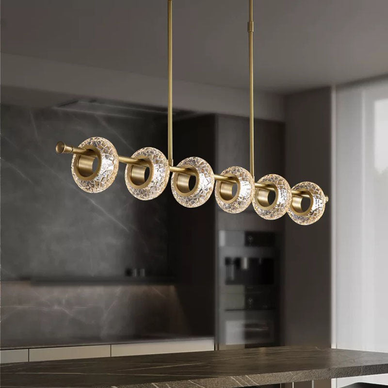 Kristy moderne luksuriøs pendellampe i metal/glas, guld