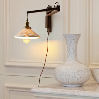 Ozawa Vintage Design Trä/Metall LED Vägglampa Vardagsrum Sovrum