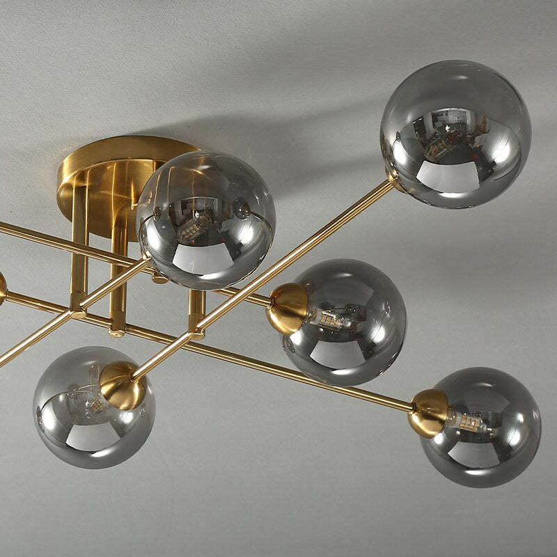 Valentina industriell LED-takkrona med glasglob, 6 stilar