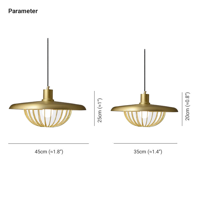 Arisha modern nordisk kupolpendellampa, guld/brun/grå/brun/trä