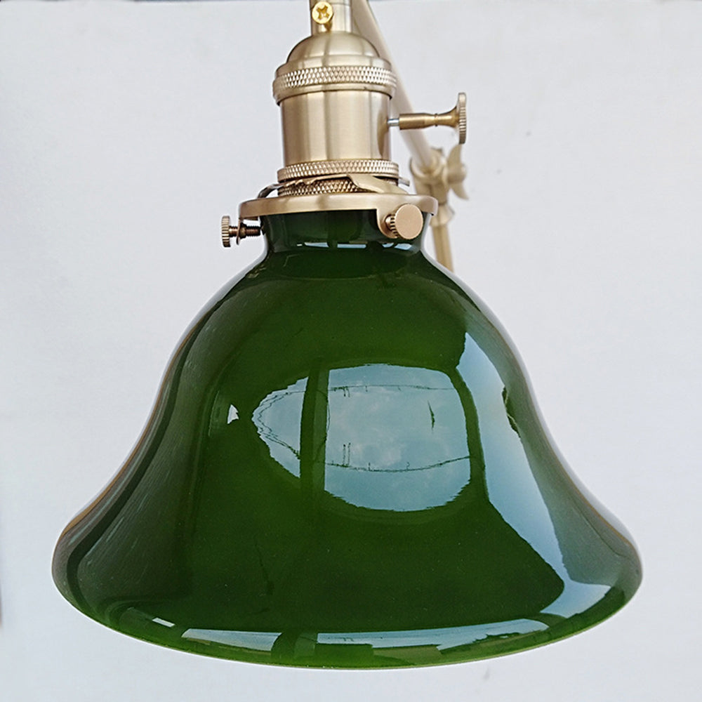 Tiffany vintage sammenfoldelig væglampe, grøn/hvid