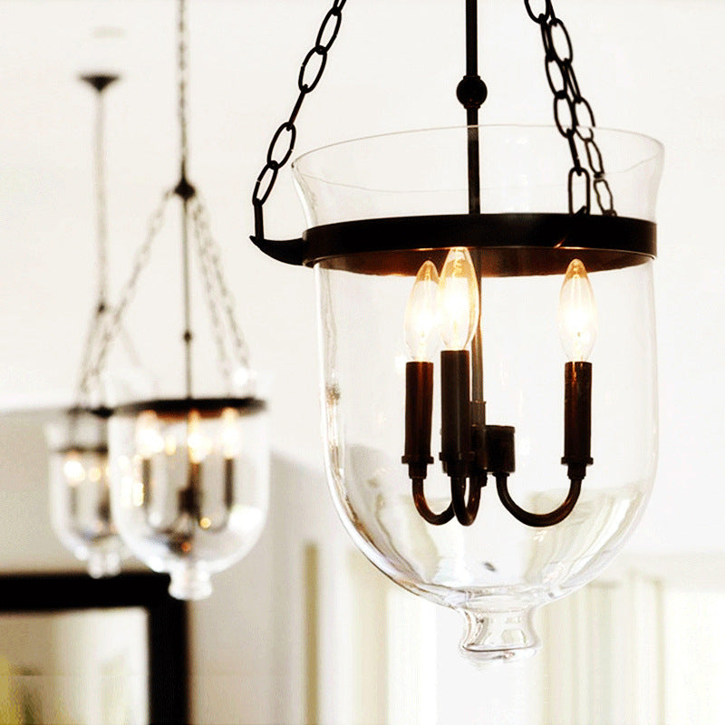 Silva Pendant Light Glass Black Industrial  LED  Living Room