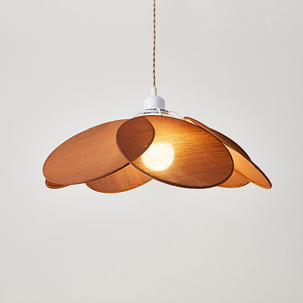 Ritta Minimalist Fabric Flower Pendant Light, Orange/Brown/Beige