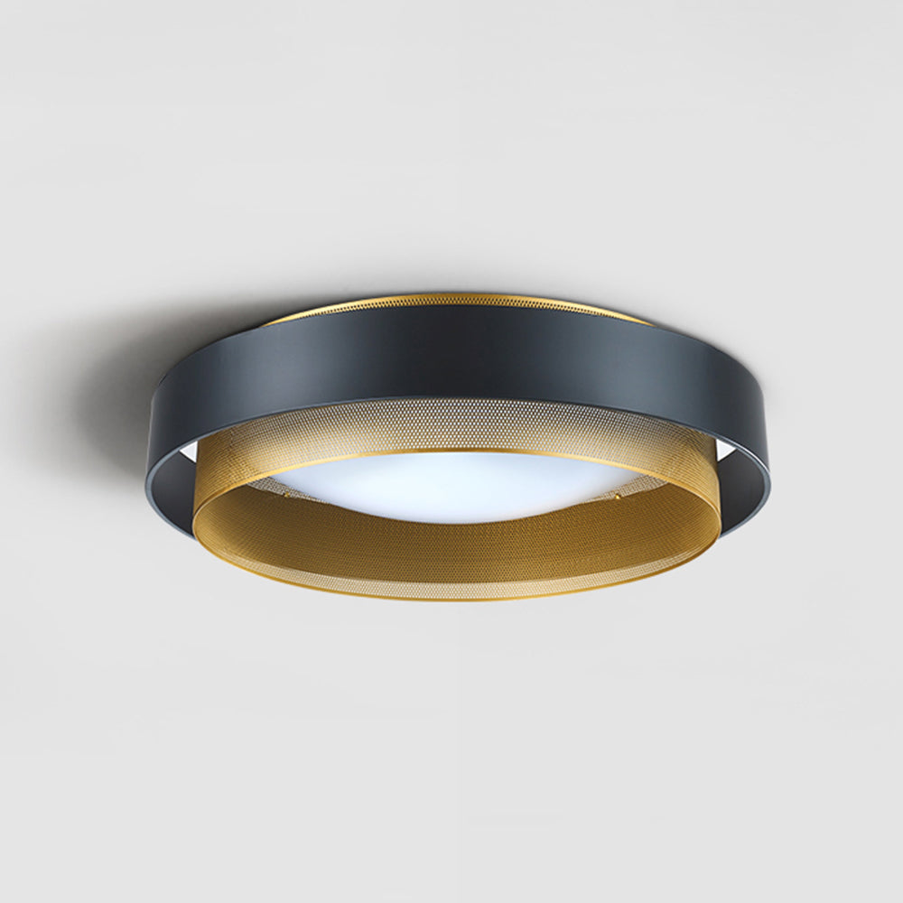 Arisha Modern Ring Metal/ Flush Mount Ceiling Light, White/Black