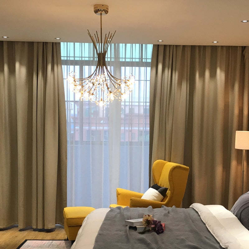 Arisha nútímaleg art deco-kristalskerti-lík króna, svart/gyllt
