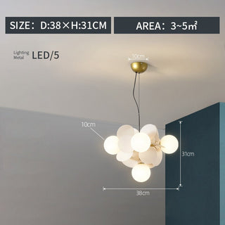 Jevon Ljuskrona Köksö Glas Klot LED Sovrum/Vardagsrum