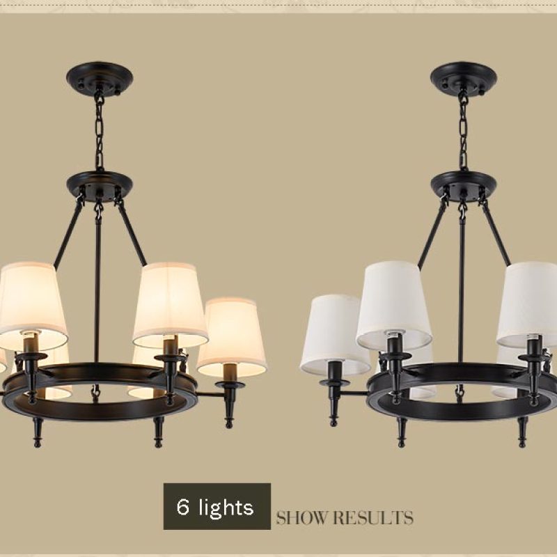 Silva vintage Ring Metal/Fabric Chandelier, Black/Copper