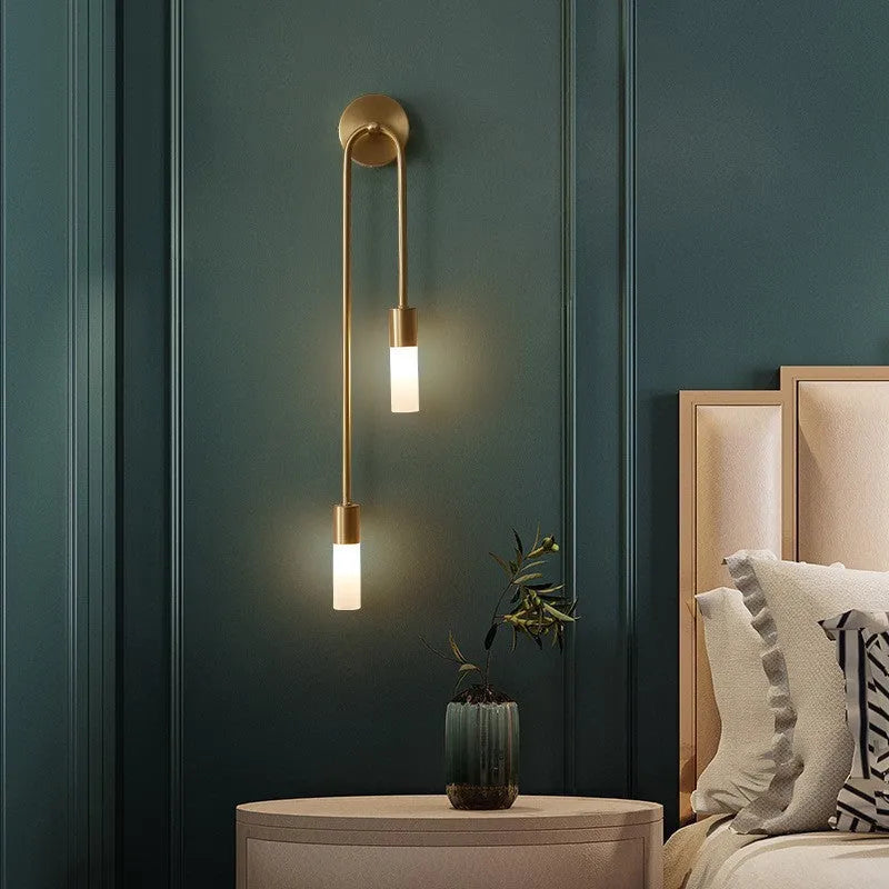Nexor moderna vägglampor för säng, guld, 2-pack