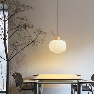 Ozawa Modern Vit Pendellampa Glas LED Trä Vardagsrum/Matsal