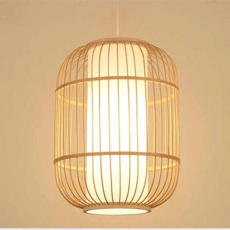 Taven Hand-Woven Knitted Rattan Bamboo Vintage Pendant Light