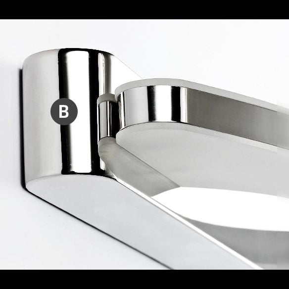 Arisha minimalistisk oval vägglampa, krom, sovrum/badrum
