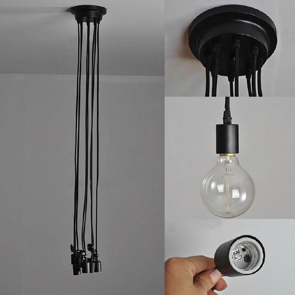 Silva retro lantlig LED-spindelkrona, svart/vit