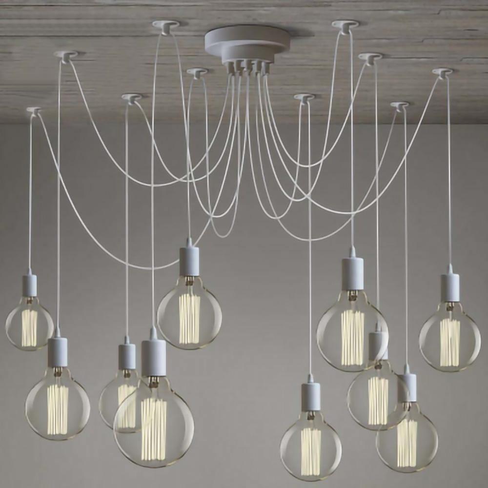 Silva retro lantlig LED-spindelkrona, svart/vit