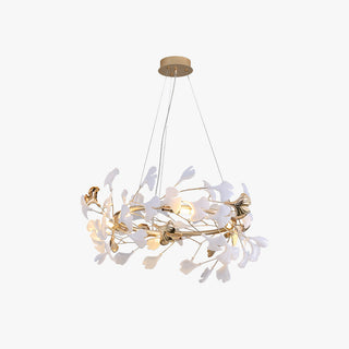 Olivia Modern Ginkgo Blad Metall Keramisk LED Ljuskronor Matsal Vardagsrum Sovrum