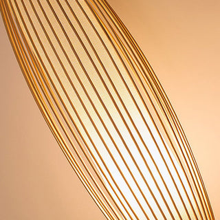 Muto Retro LED Vägglampa Inomhus Brunt Bambu Vardagsrum