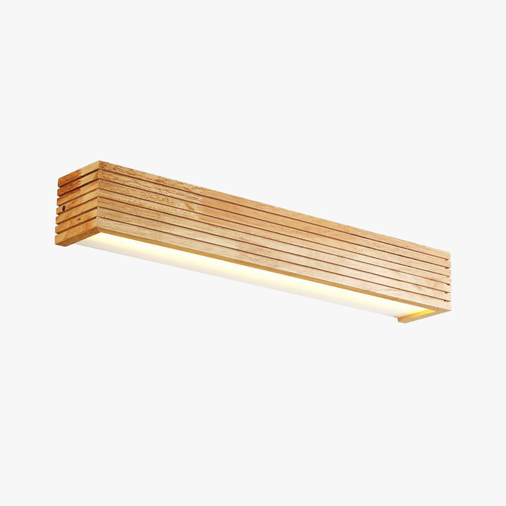 Muto modern LED-inomhusvägglampa i trä, sovrum