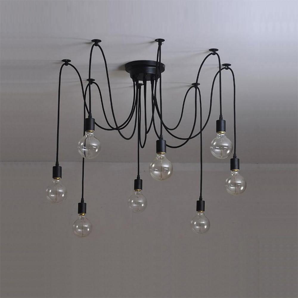 Silva retro lantlig LED-spindelkrona, svart/vit