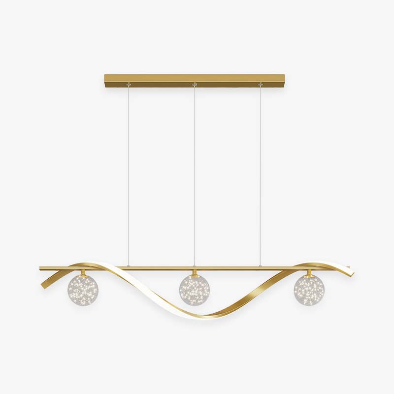 Arisha elegant buet pendel med glaskugler