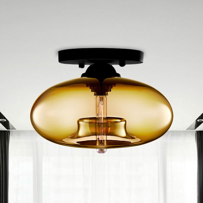 Valentina industriel art deco-globe indbygget loftslampe til stuen