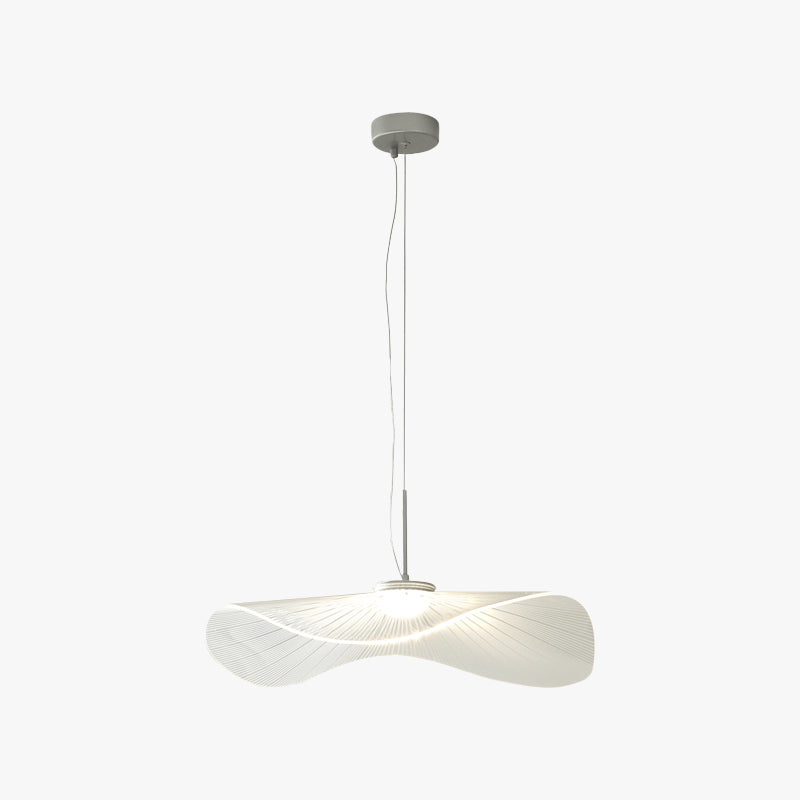 Arisha-design-lehtilautasenmuotoinen metalliriippuvalaisin, valkoinen