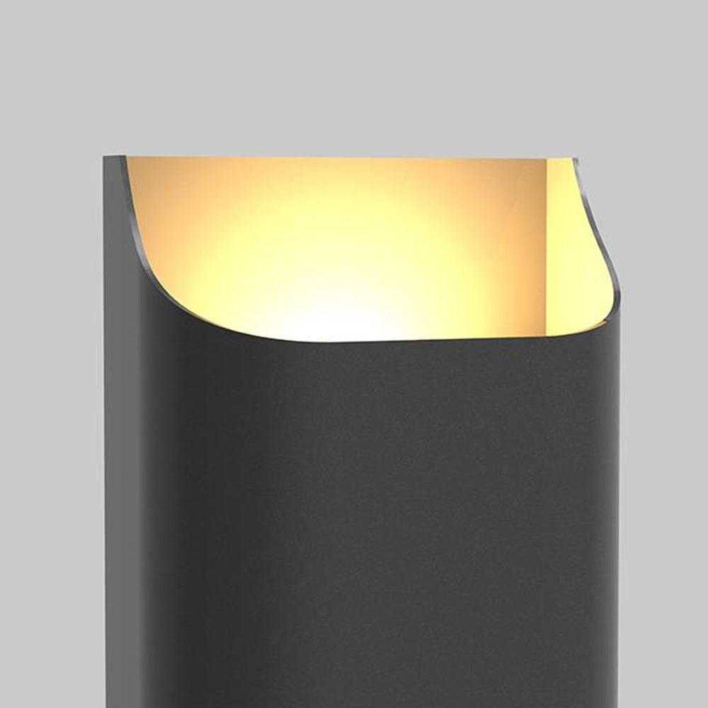 Ray Modern Solar Up Down Metal Outdoor Wall Lamp, Balck