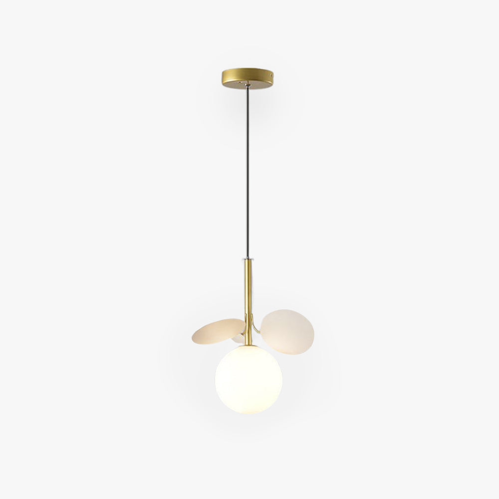 Arisha art déco-klotformad pendellampa, flerfärgad/vit, metall/glas